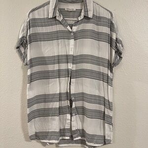 Beach Lunch Lounge Short Sleeve Striped Button Up - Small